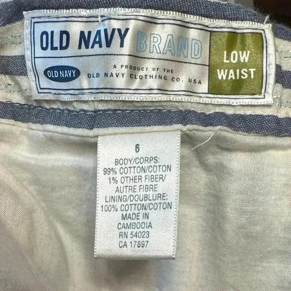 Old Navy Pleated Denim Stripe,Tiffany Blue Stripe, metallic silver stripe - Picture 6 of 7